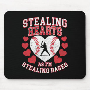 Stealing Hearts Like I Steal Bases Baseball Lover Mouse Pad