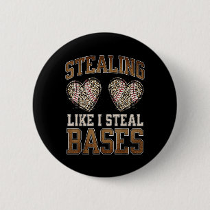 Stealing Hearts Like I Steal Bases Baseball Valent 6 Cm Round Badge