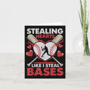 Stealing Hearts Like I Steal Bases Baseball Valent Card