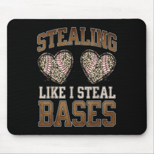 Stealing Hearts Like I Steal Bases Baseball Valent Mouse Pad