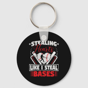 Stealing Hearts Like I Steal Bases Softball Baseba Key Ring