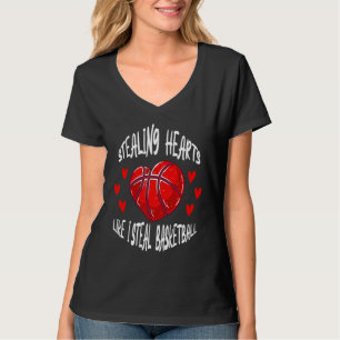 Stealing Hearts Like I Steal Basketball Valentines T-Shirt