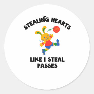 Stealing Hearts Like I Steal Pes Basketball Valent Classic Round Sticker