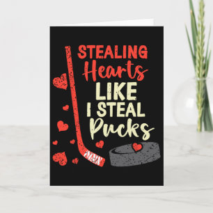 Stealing Hearts Like I Steal Pucks Funny Valentine Card