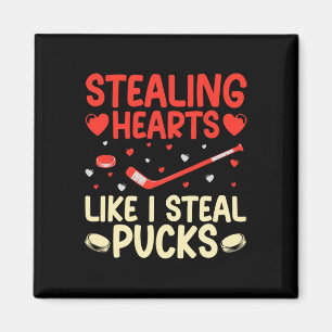 Stealing Hearts Like I Steal Pucks Funny Valentine Magnet