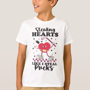 Stealing Hearts Like I Steal Pucks Funny Valentine T-Shirt
