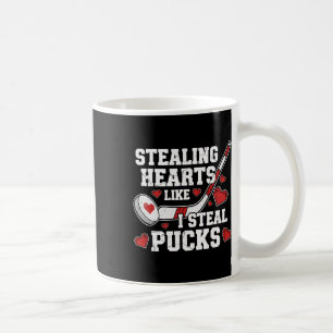Stealing Hearts Like I Steal Pucks Valentine's Day Coffee Mug