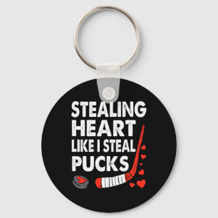 Stealing Hearts Like I Steal Pucks Valentines Day  Key Ring
