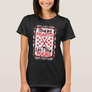 Stealing Hearts Like I Steal Pucks Valentines Day T-Shirt