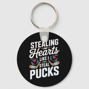 Stealing Hearts Like I Steal Pucks Valentines Hock Key Ring