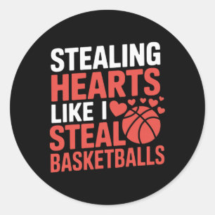 Stealing Hearts Like I Steal Sket Cute Valentine  Classic Round Sticker
