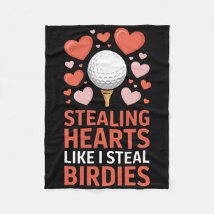Stealing Hearts - Steal Birdies Cute Golf Valentin Fleece Blanket