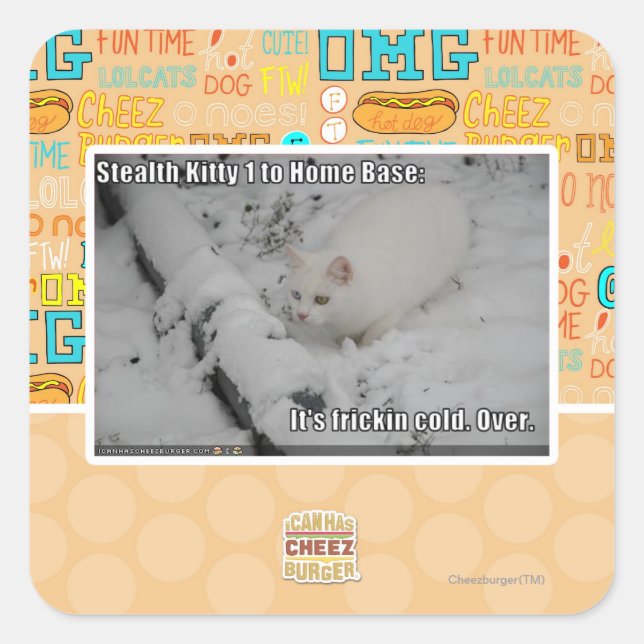 Stealth Kitty 1 Square Sticker (Front)