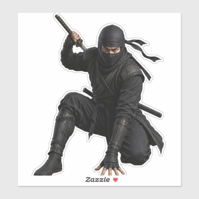 Stealth Ninja Warrior Custom Cut Vinyl Sticker  (Sheet)