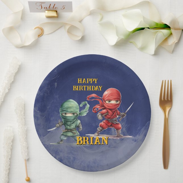 Stealth Training Ninja Birthday Paper Plate (Wedding)