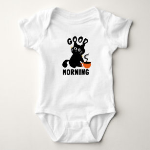 Stealthy Cat and Coffee Baby Bodysuit
