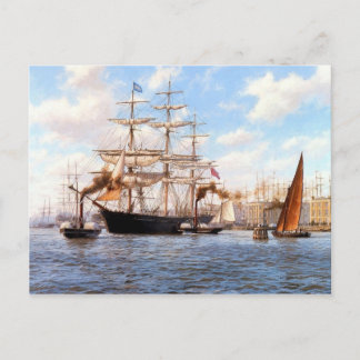 Steam and sail at Greenwhich Postcard