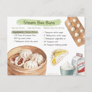 Steam Bao Buns Recipe Card