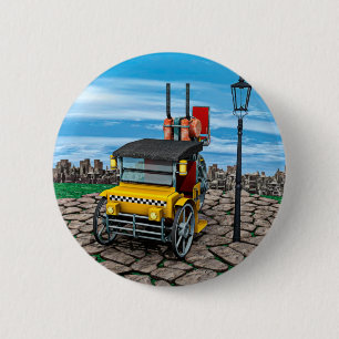 Steam Cab-Taxi 6 Cm Round Badge