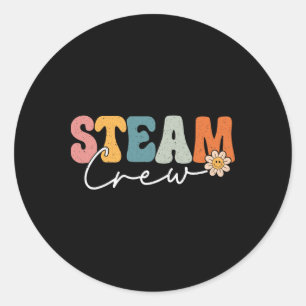 Steam Crew Back To School Science Engineering Tech Classic Round Sticker