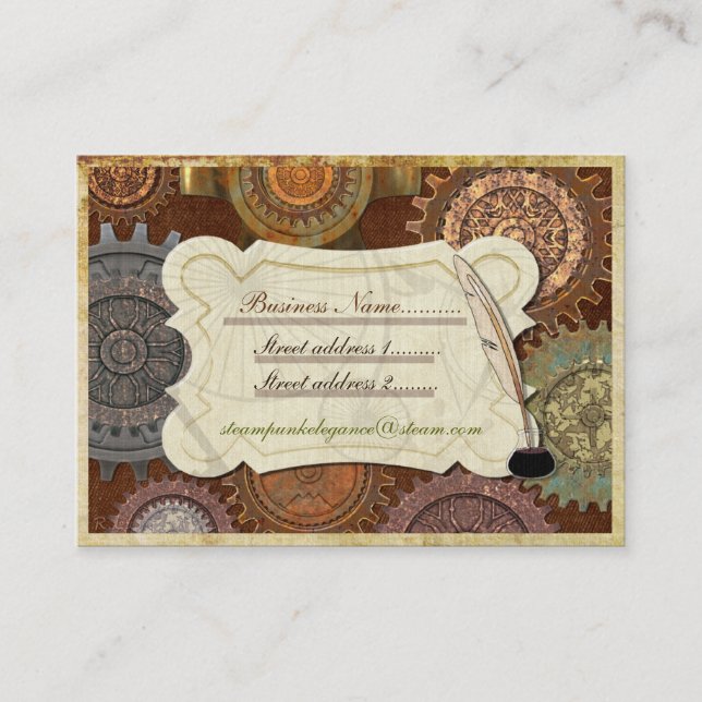Steam Elegance ANTIQUE COSTUME RE-INACT Business Card (Front)