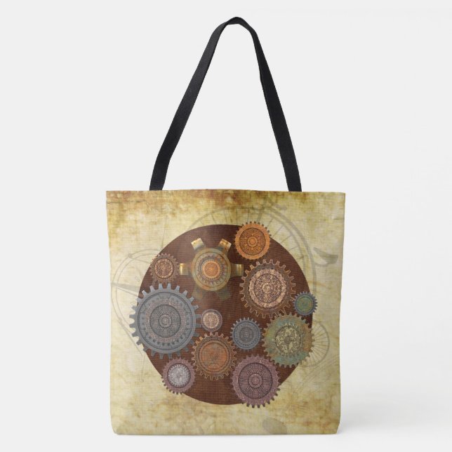 Steam Elegance Steampunk Tote Bag (Front)