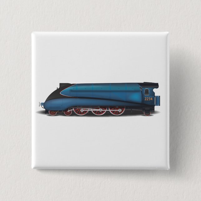 Steam Engine 15 Cm Square Badge (Front)