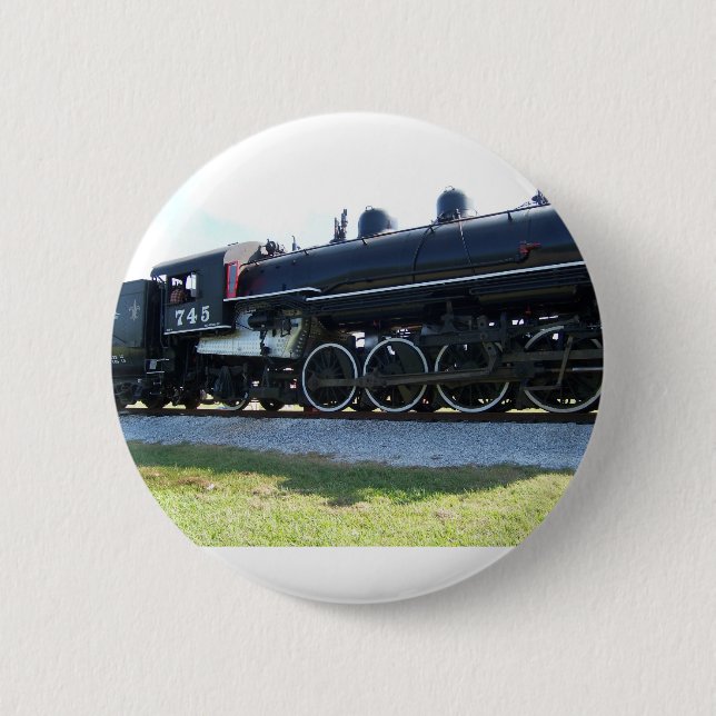 Steam Engine 6 Cm Round Badge (Front)