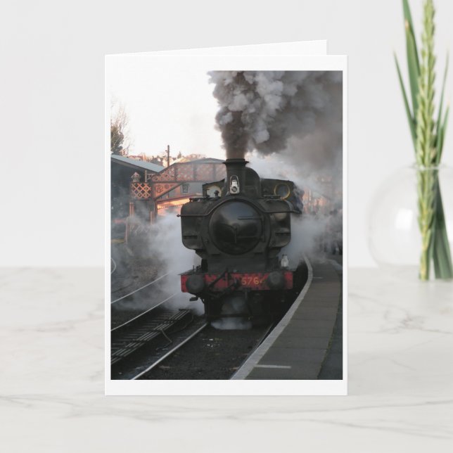 Steam Engine at Bridgnorth Greetings Card (Front)