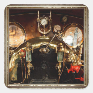 Steam Engine Cab Square Sticker
