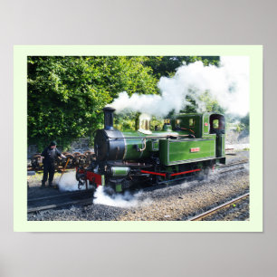 Steam engine in the Isle of Man Poster