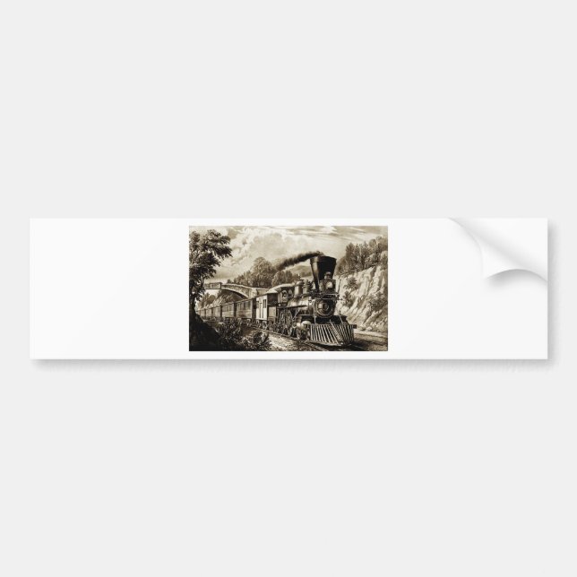 Steam engine locomotive history bumper sticker (Front)