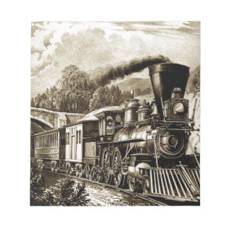 Steam engine locomotive history notepad