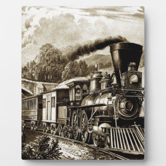 Steam engine locomotive history plaque