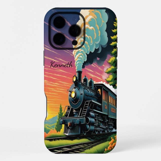 Steam Engine Sunset iPhone Case (Back)
