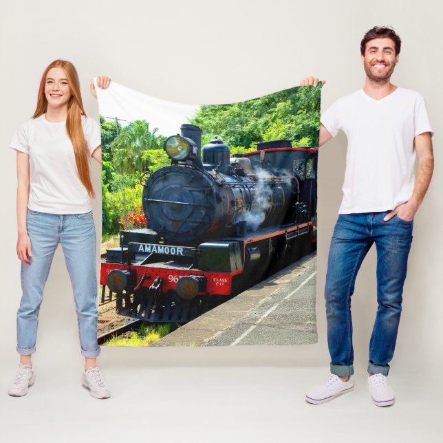 Steam Engine Train Railroad Railway at Station Fleece Blanket (In Situ)