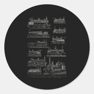 Steam Engine Train Steam Train Locomotiv Classic Round Sticker