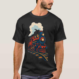Steam Engine Train Vintage Railroad Locomotive Boy T-Shirt