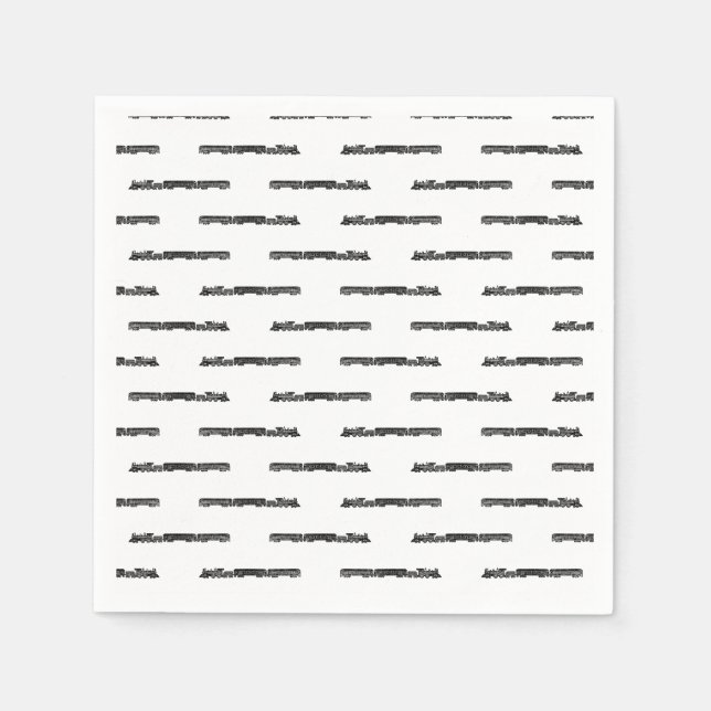 Steam Engine Train with Train Cars CUSTOM \COLOR Napkin (Front)