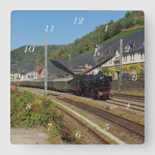 Steam engine with special train in Lorch Square Wall Clock
