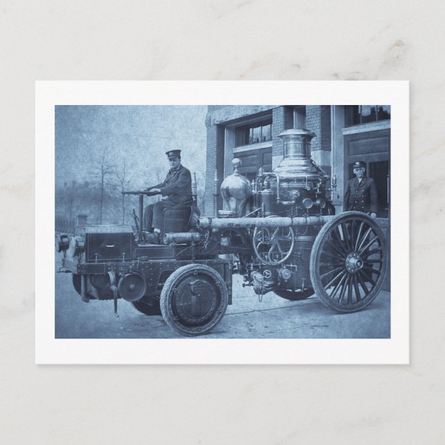 Steam Fire Engine Pumper Truck Postcard (Front)