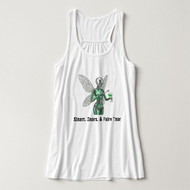 Steam, gears and fairy tears steampunk singlet (Design Front)