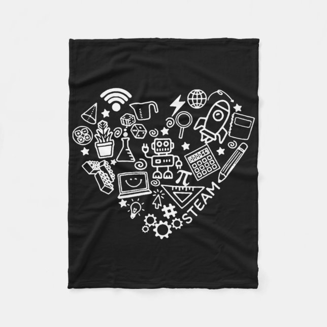 Steam Heart Shape Stem Teacher Science Lover Byck  Fleece Blanket (Front)