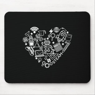 Steam Heart Shape Stem Teacher Science Lover Byck Mouse Pad