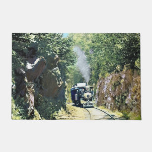 Steam Locomotive At Summit Cut, Green Mountain Doormat