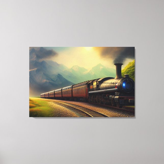 Steam Locomotive Canvas Print (Front)
