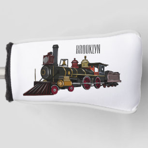 Steam locomotive cartoon illustration  golf head cover