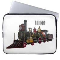 Steam locomotive cartoon illustration