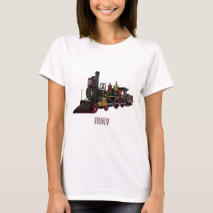 Steam locomotive cartoon illustration  T-Shirt
