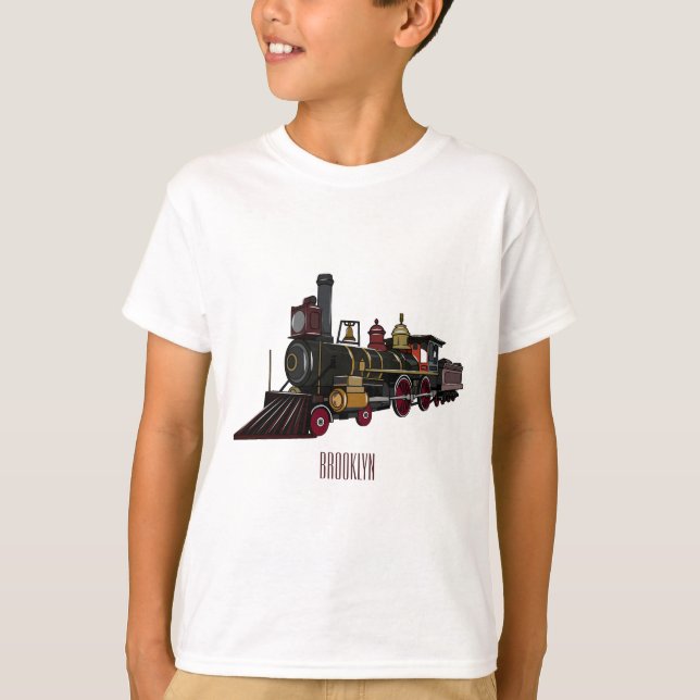 Steam locomotive cartoon illustration  T-Shirt (Front)